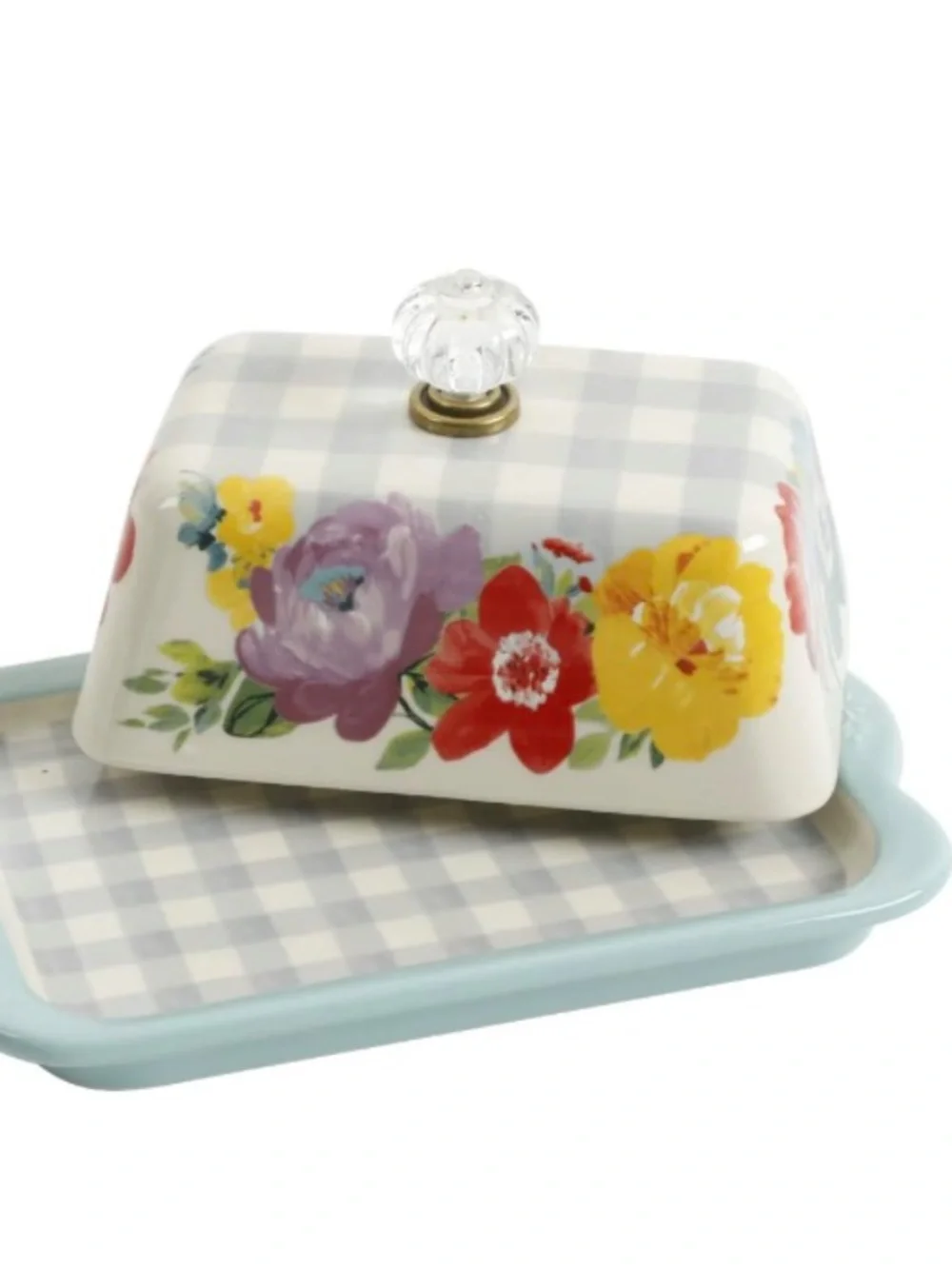 The Pioneer Women Sweet Romance Double Butter Dish Ceramic.